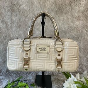 Gianni Versace Light Cream Quilted Patent Leather Bag